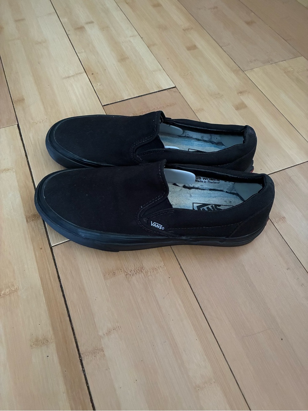 Vans Black Classic Slip-On Canvas Loafers - Picture 2 of 3